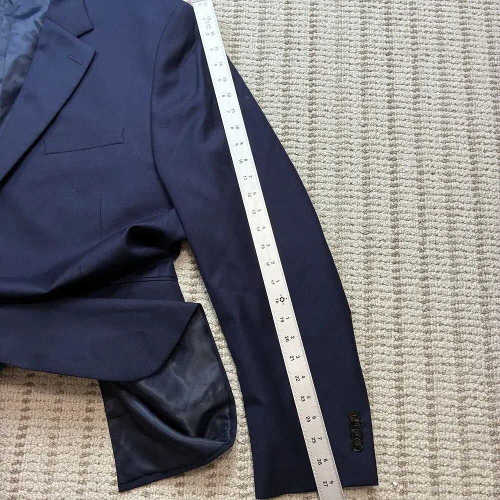 Peter Millar Wool Blazer Navy Blue Weave 50T Men's Jacket Coat Lightweight